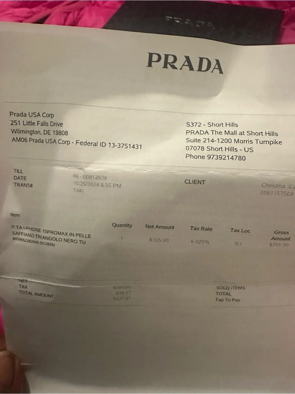 Prada premium saffiano